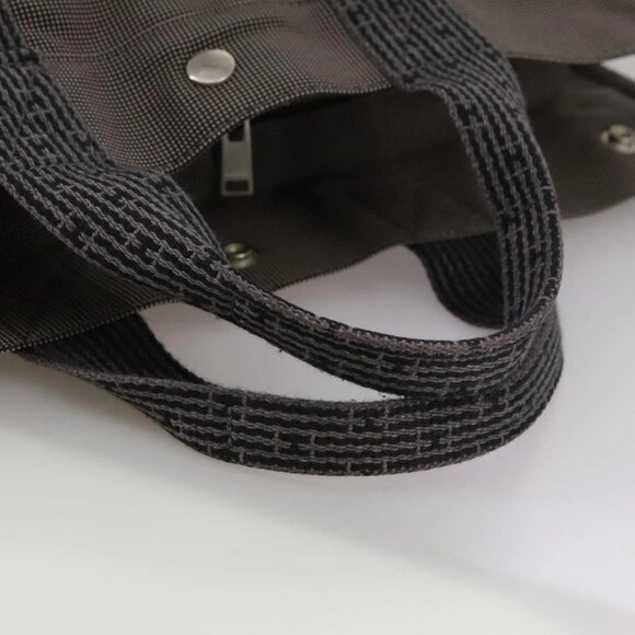 HERMES Her Line MM Hand Bag Canvas Gray Auth 103385 - Picture 8 of 16